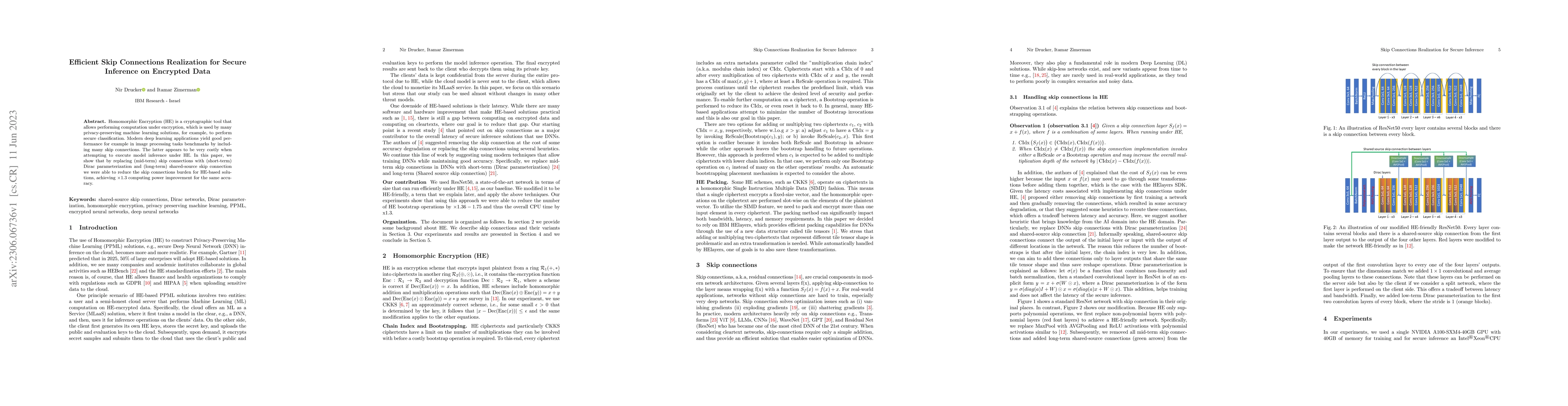 Thumbnail for Efficient Skip Connections Realization for Secure Inference on Encrypted
  Data