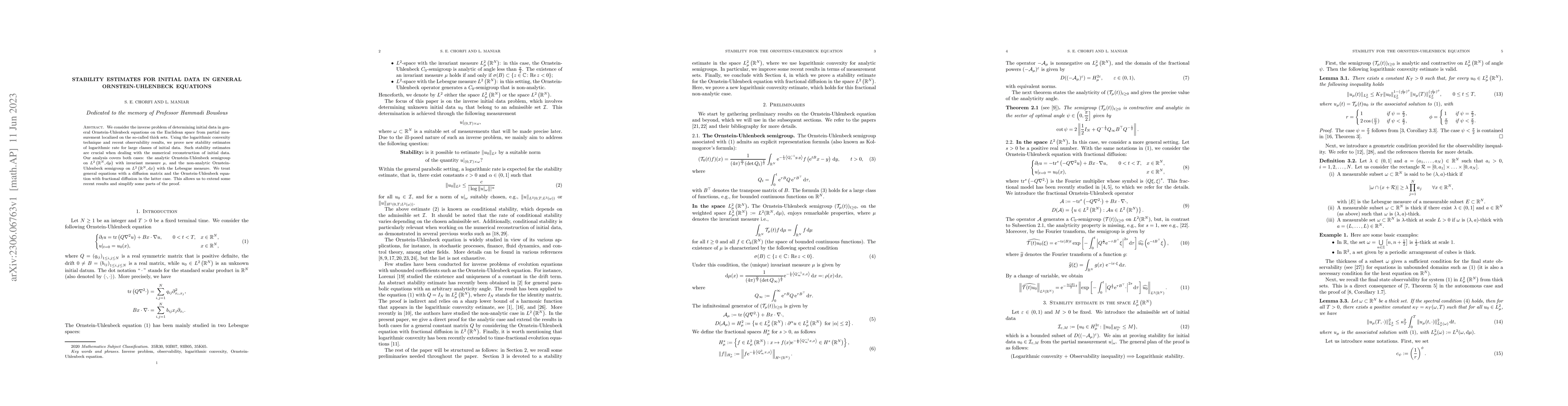 Thumbnail for Stability estimates for initial data in general Ornstein-Uhlenbeck
  equations