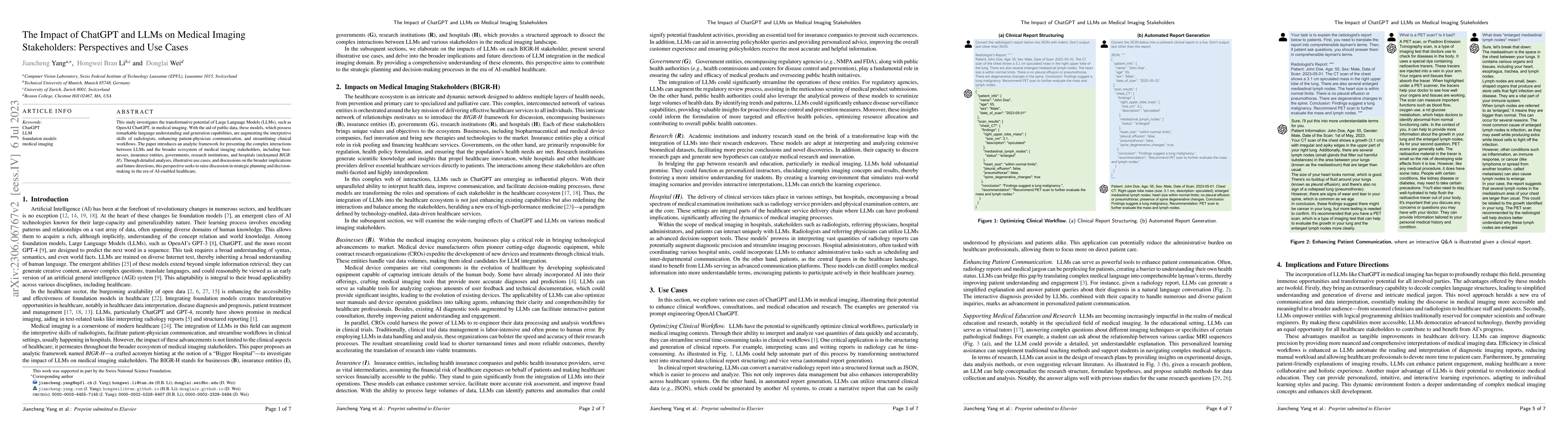 Thumbnail for The Impact of ChatGPT and LLMs on Medical Imaging Stakeholders:
  Perspectives and Use Cases