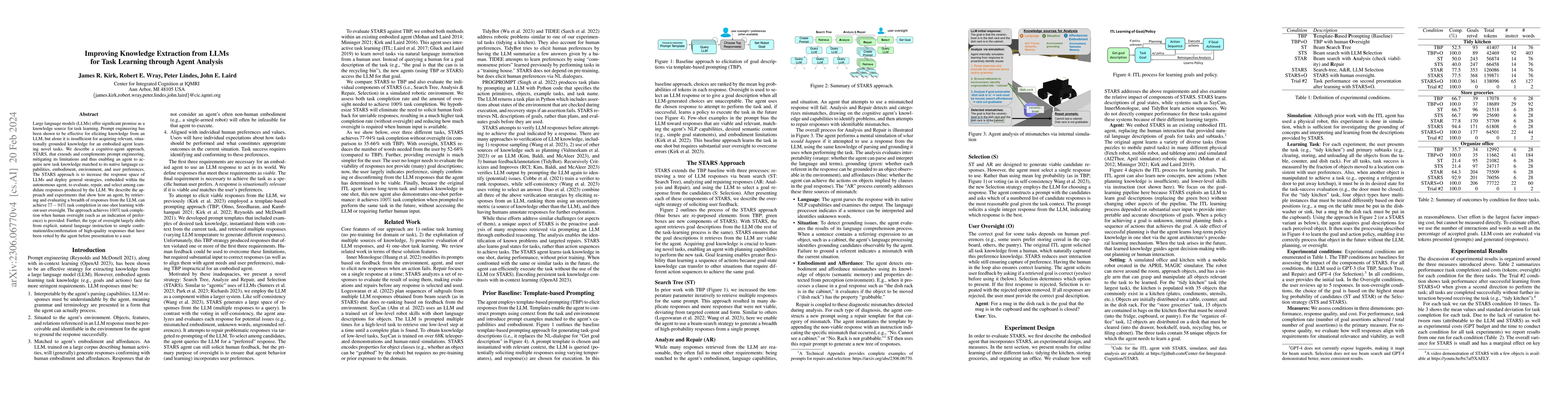 Thumbnail for Improving Knowledge Extraction from LLMs for Task Learning through Agent
  Analysis