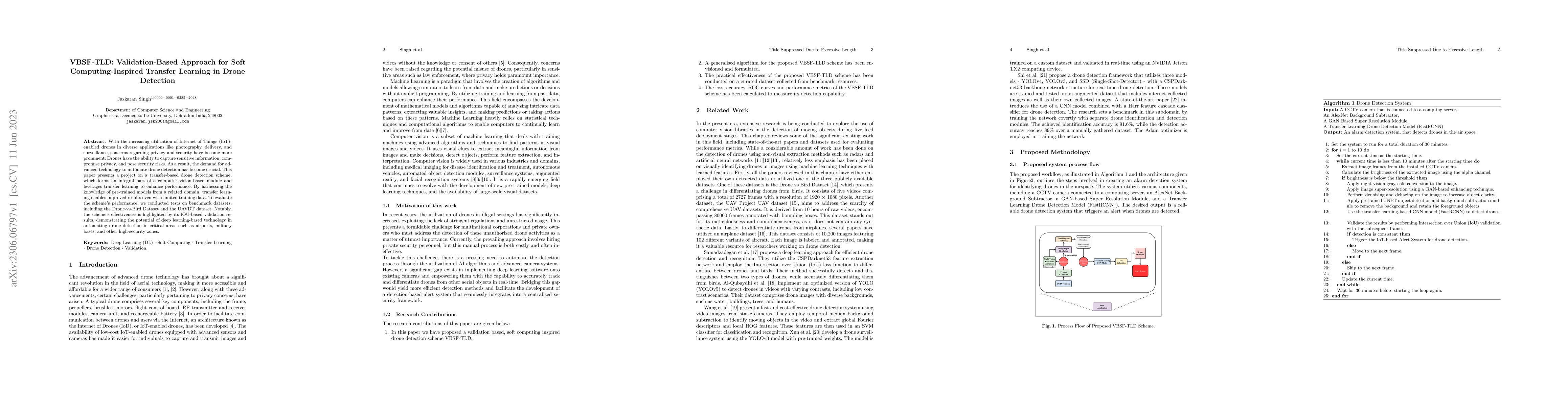 Thumbnail for VBSF-TLD: Validation-Based Approach for Soft Computing-Inspired Transfer
  Learning in Drone Detection