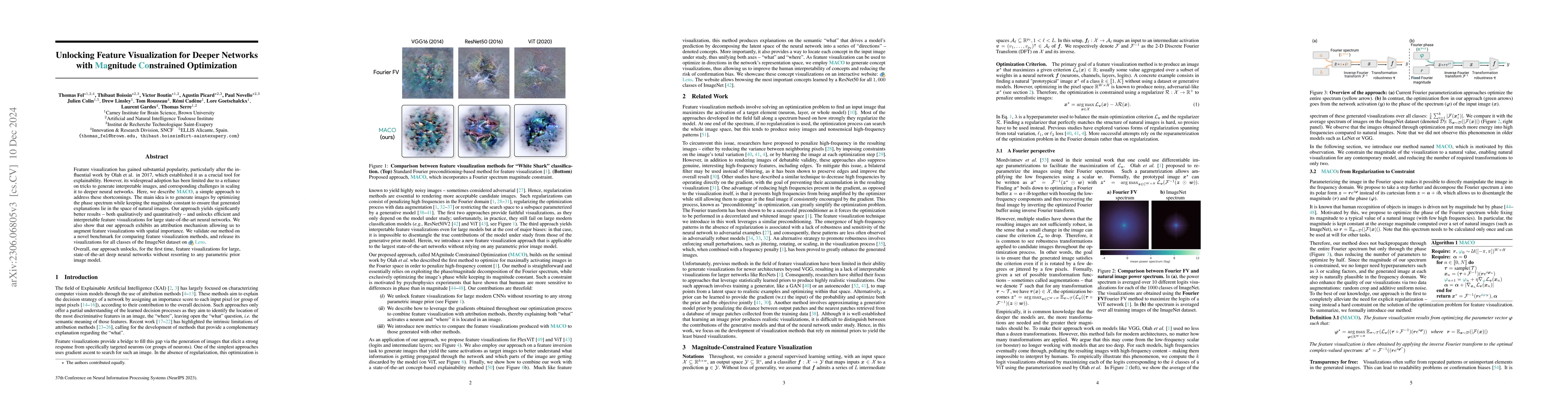 Thumbnail for Unlocking Feature Visualization for Deeper Networks with MAgnitude
  Constrained Optimization
