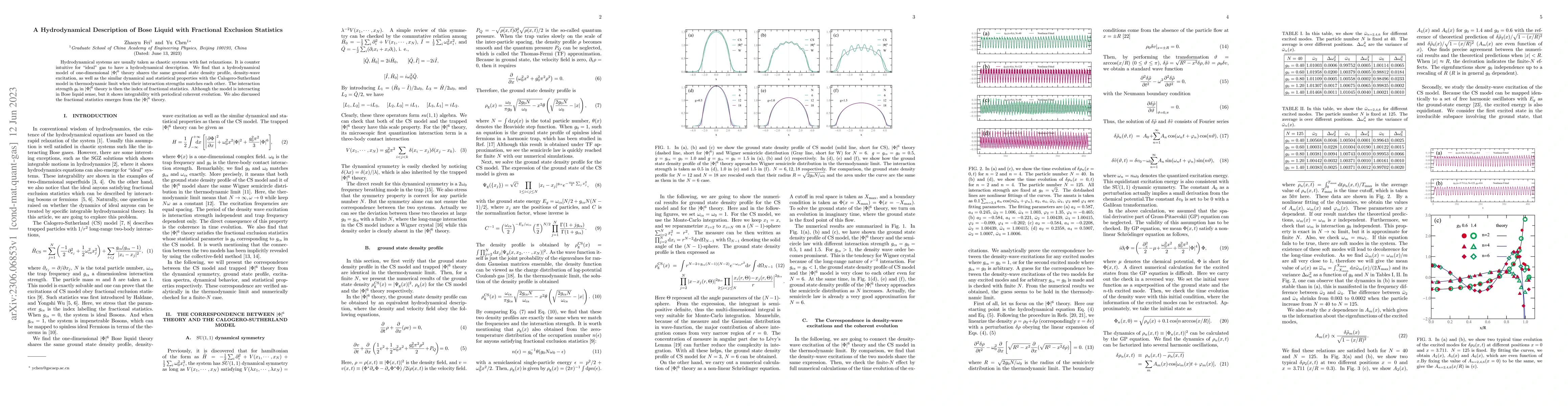 Thumbnail for A Hydrodynamical Description of Bose Liquid with Fractional Exclusion
  Statistics