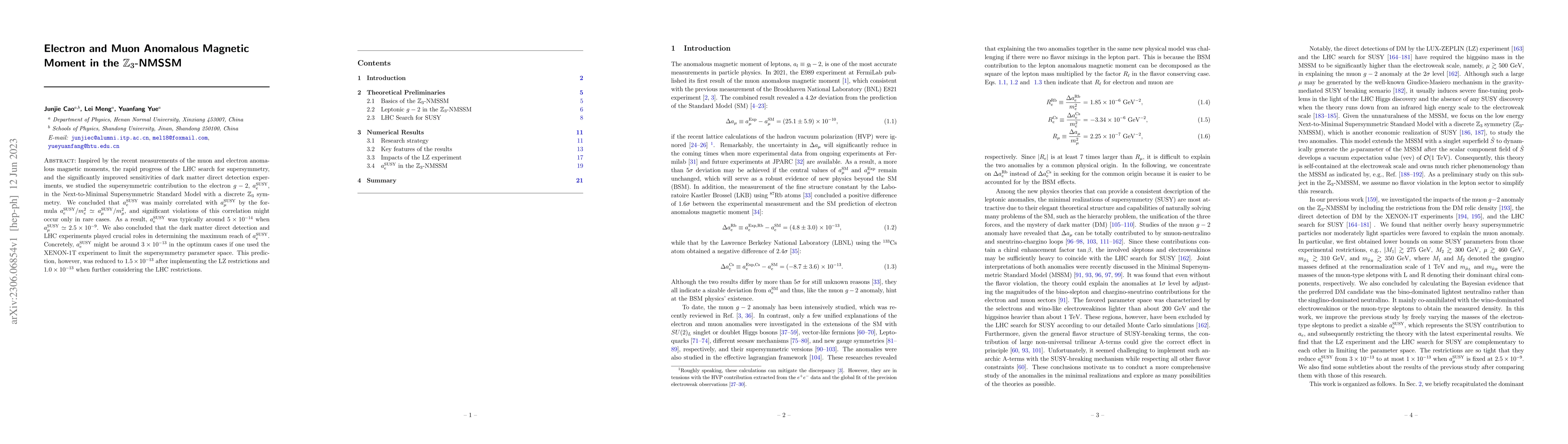 Thumbnail for Electron and Muon Anomalous Magnetic Moment in the $\mathbb{Z}_3$-NMSSM