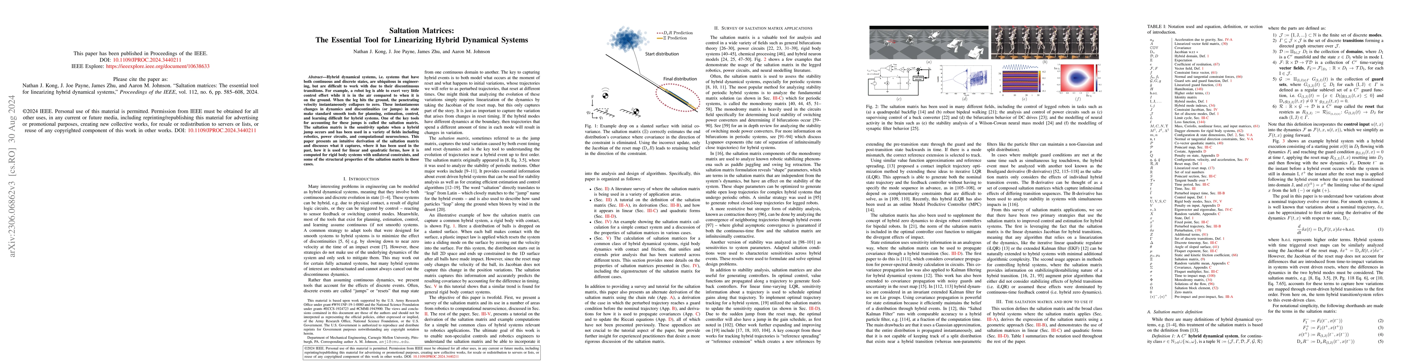 Thumbnail for Saltation Matrices: The Essential Tool for Linearizing Hybrid Dynamical
  Systems