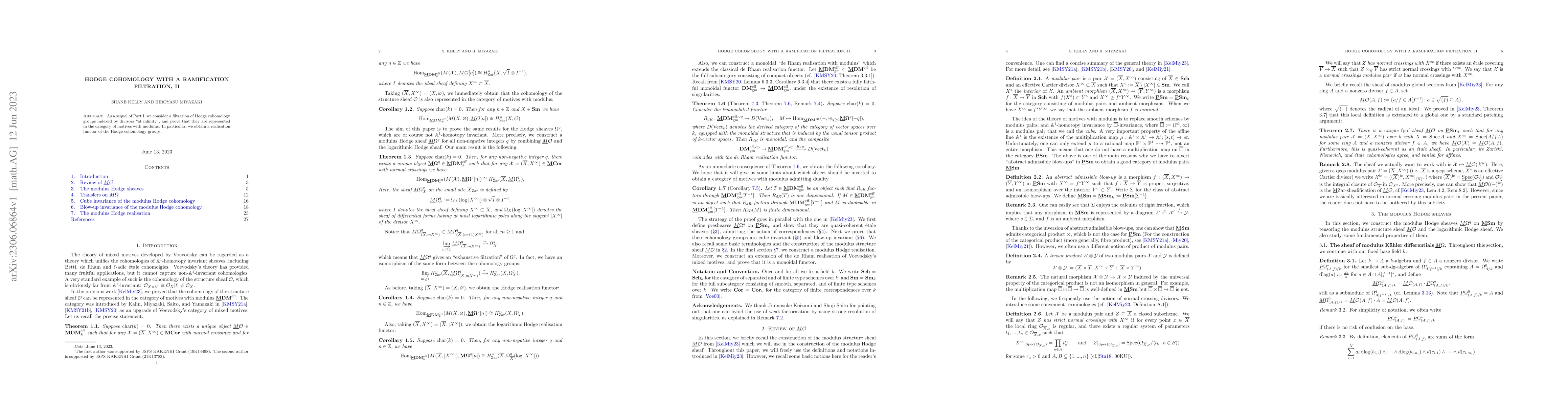 Thumbnail for Hodge cohomology with a ramification filtration, II