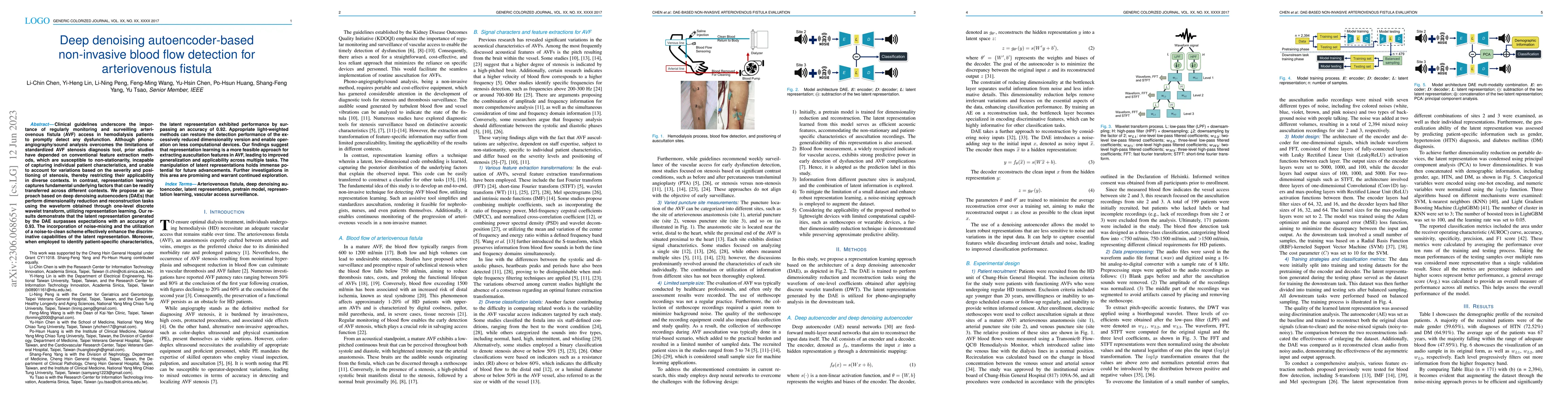 Thumbnail for Deep denoising autoencoder-based non-invasive blood flow detection for
  arteriovenous fistula