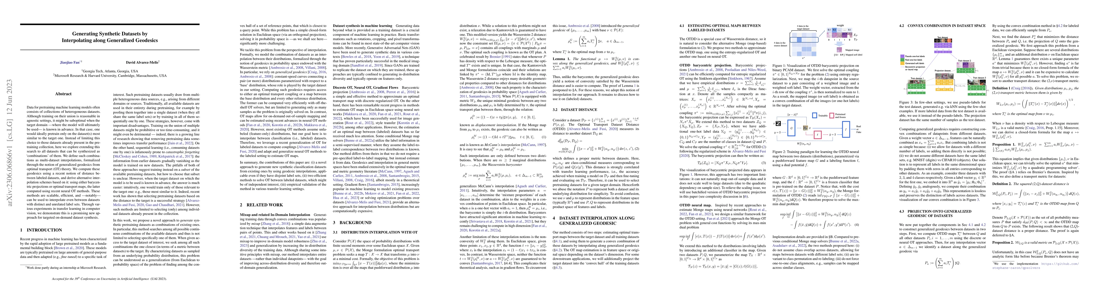 Thumbnail for Generating Synthetic Datasets by Interpolating along Generalized
  Geodesics