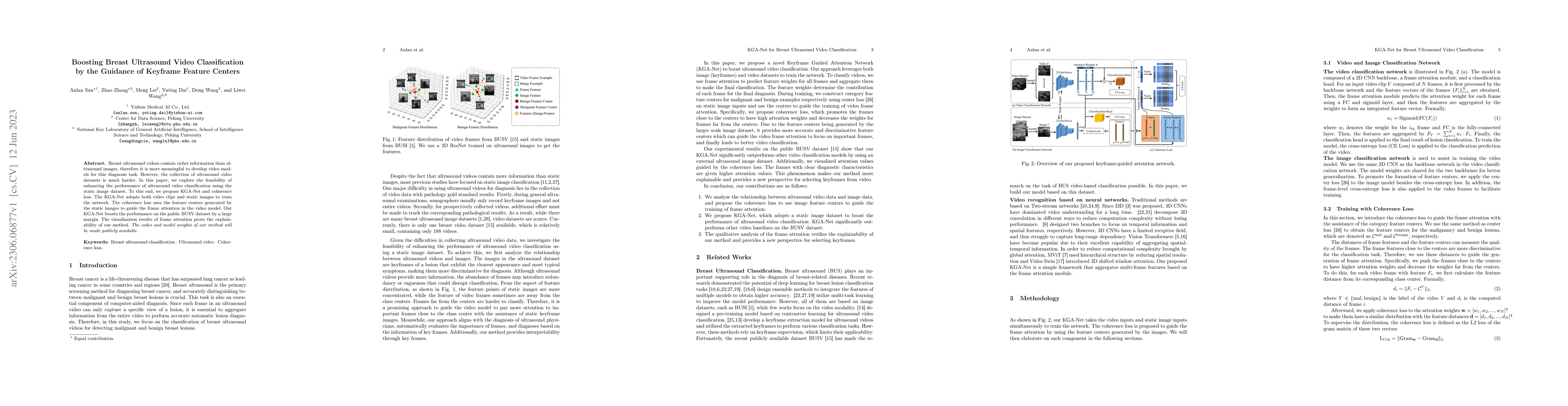 Thumbnail for Boosting Breast Ultrasound Video Classification by the Guidance of
  Keyframe Feature Centers