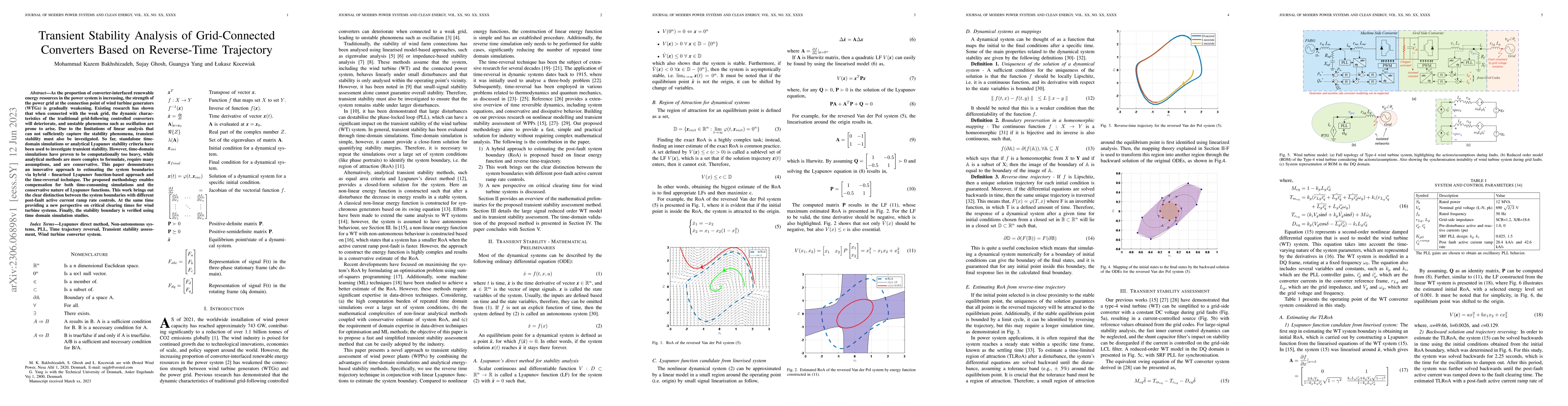 Thumbnail for Transient Stability Analysis of Grid-Connected Converters Based on
  Reverse-Time Trajectory