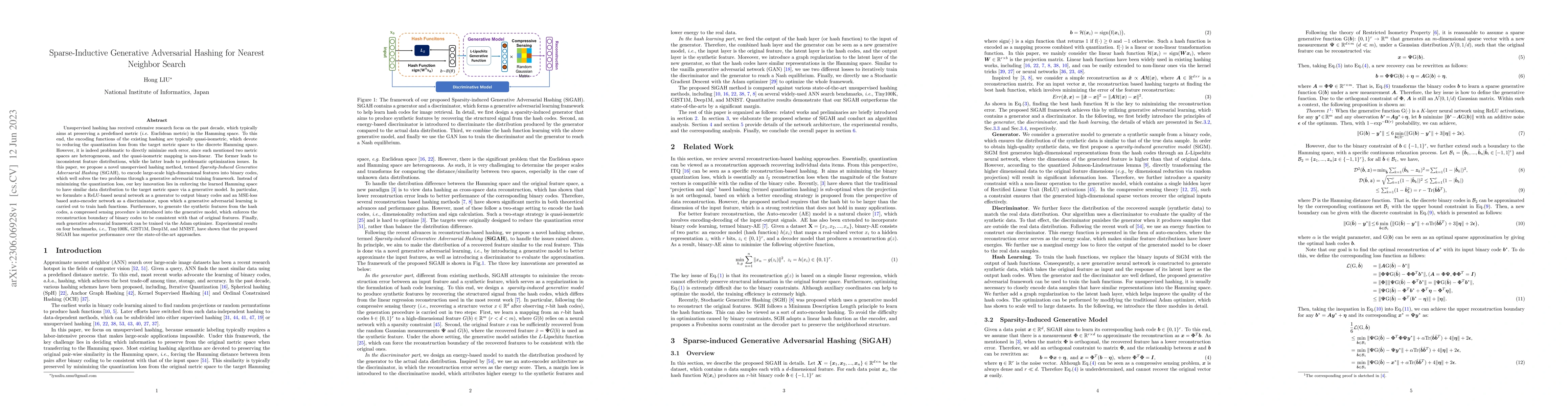 Thumbnail for Sparse-Inductive Generative Adversarial Hashing for Nearest Neighbor
  Search