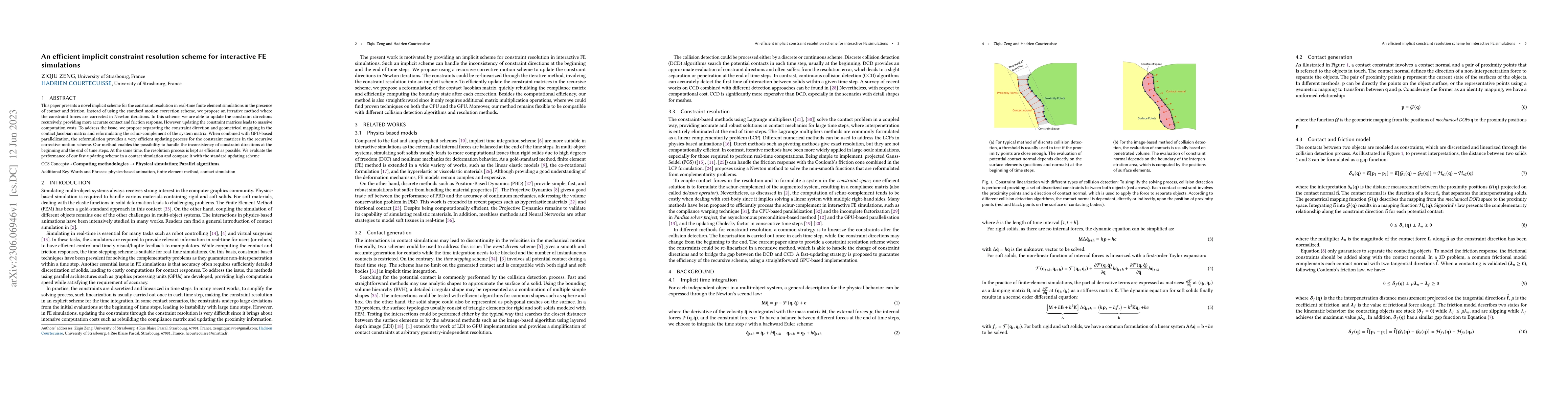 Thumbnail for An efficient implicit constraint resolution scheme for interactive FE
  simulations