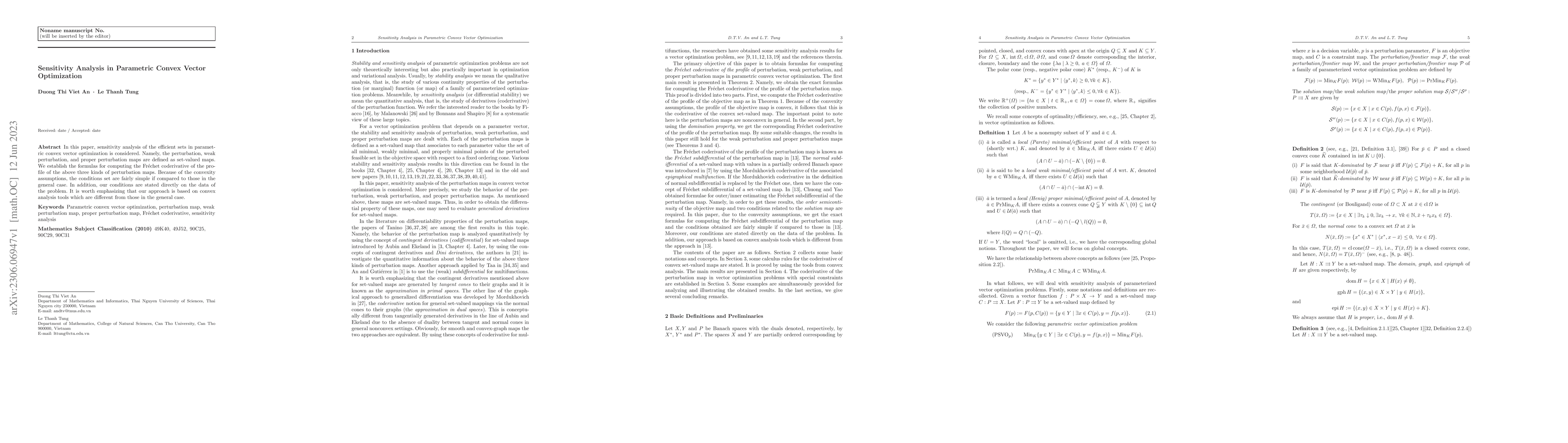 Thumbnail for Sensitivity Analysis in Parametric Convex Vector Optimization