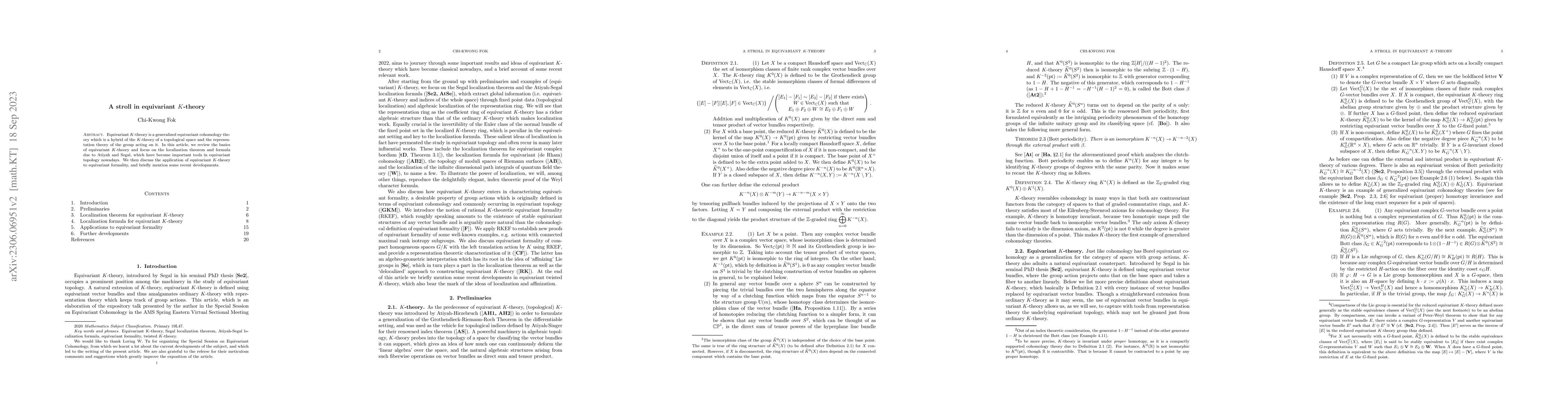 Thumbnail for A stroll in equivariant $K$-theory