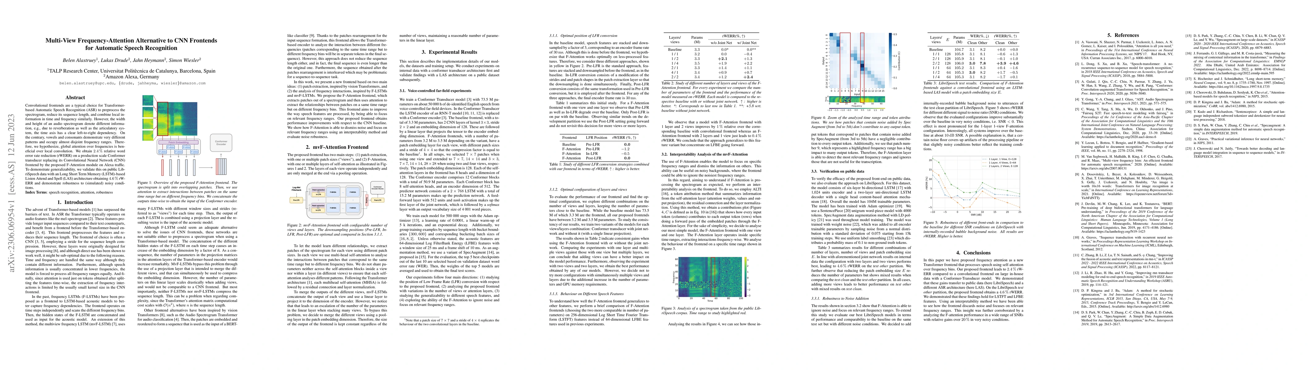 Thumbnail for Multi-View Frequency-Attention Alternative to CNN Frontends for
  Automatic Speech Recognition