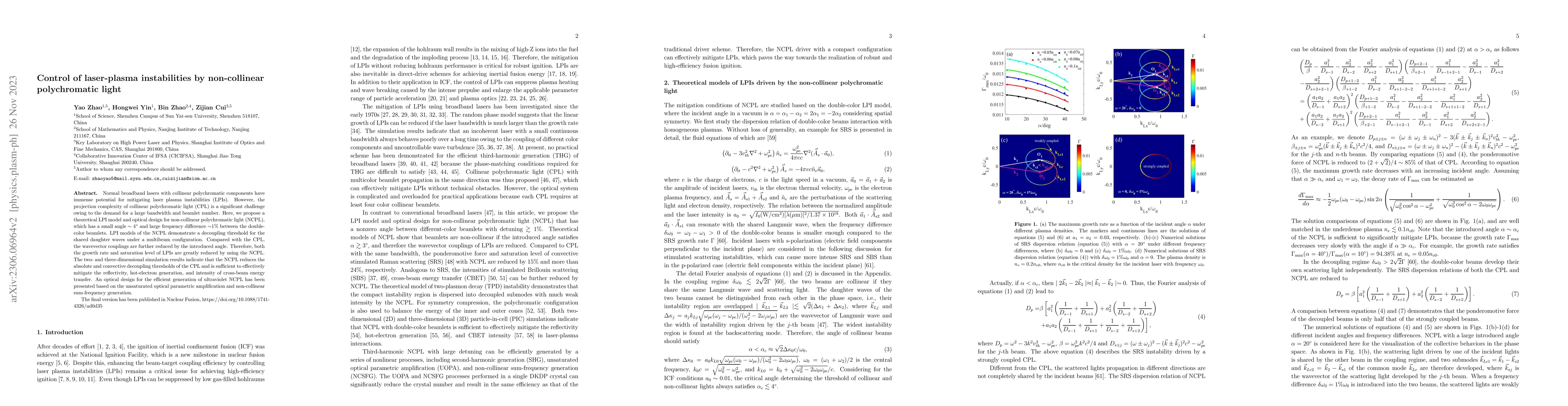 Thumbnail for Control of laser-plasma instabilities by non-collinear polychromatic
  light