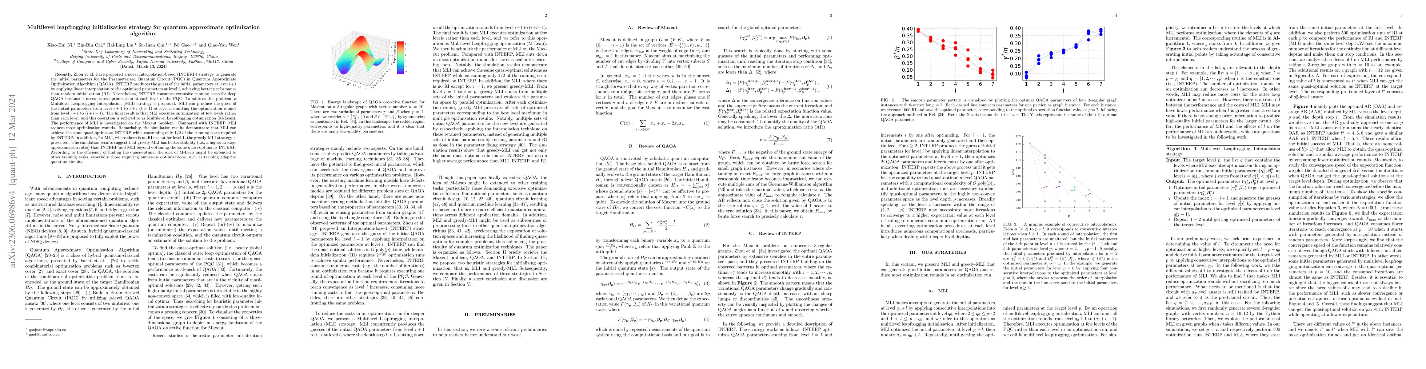 Thumbnail for Multilevel leapfrogging initialization for quantum approximate
  optimization algorithm