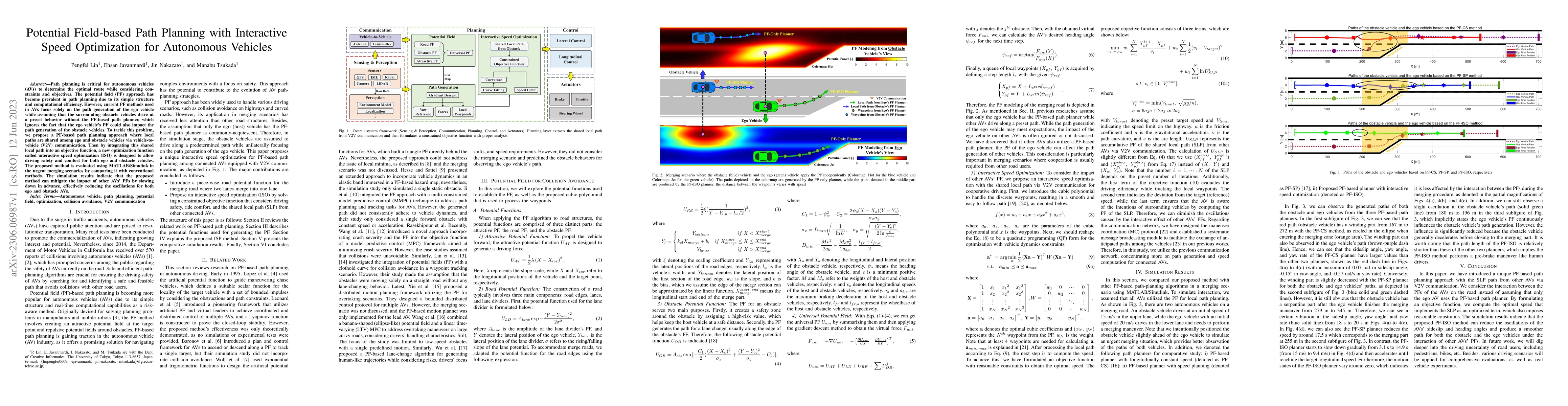 Thumbnail for Potential Field-based Path Planning with Interactive Speed Optimization
  for Autonomous Vehicles