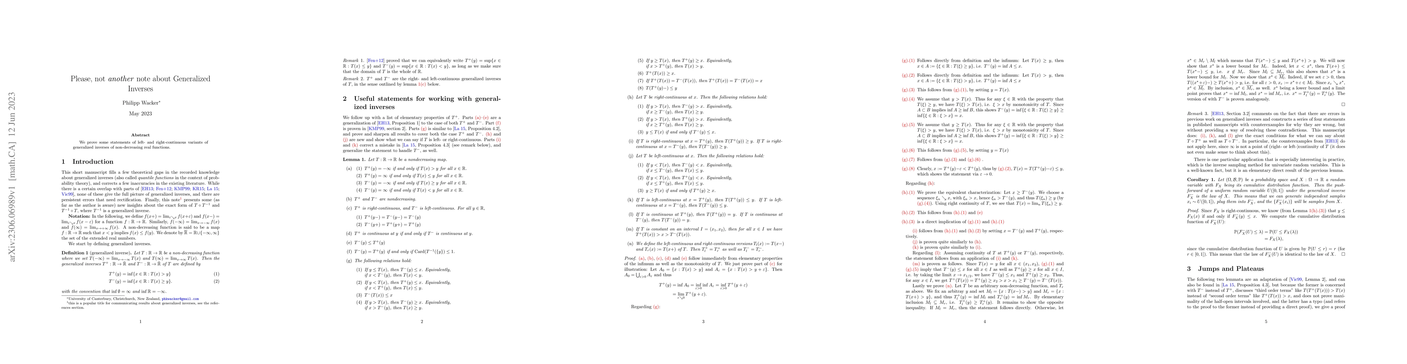 Thumbnail for Please, not \textit{another} note about Generalized Inverses