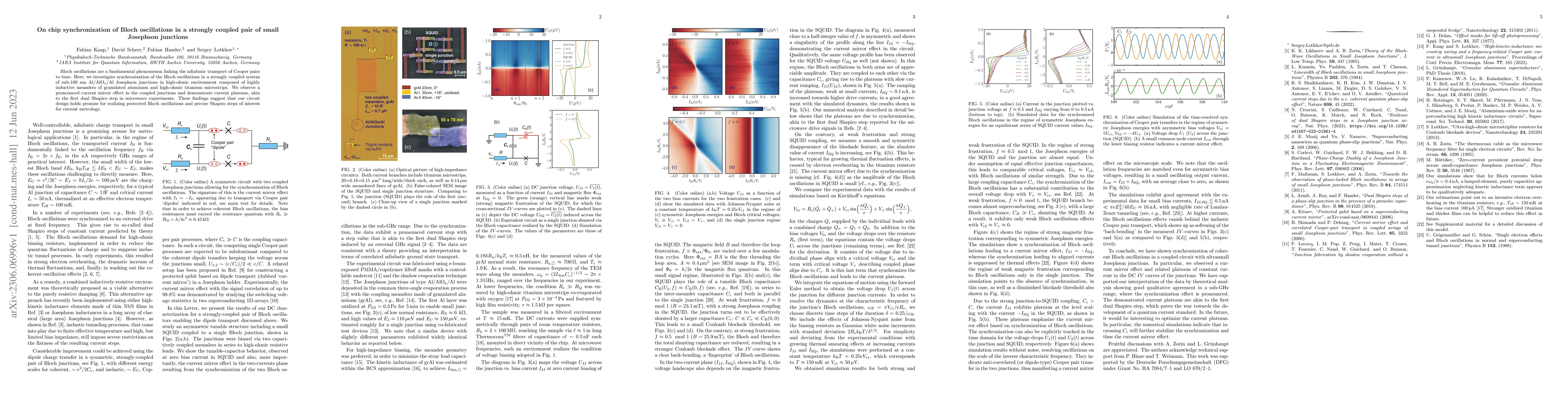 Thumbnail for On chip synchronization of Bloch oscillations in a strongly coupled pair
  of small Josephson junctions