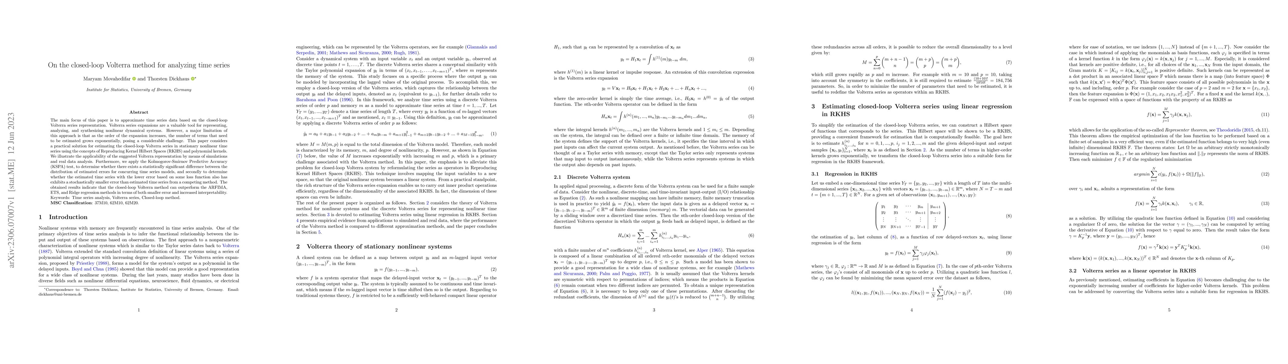Thumbnail for On the closed-loop Volterra method for analyzing time series