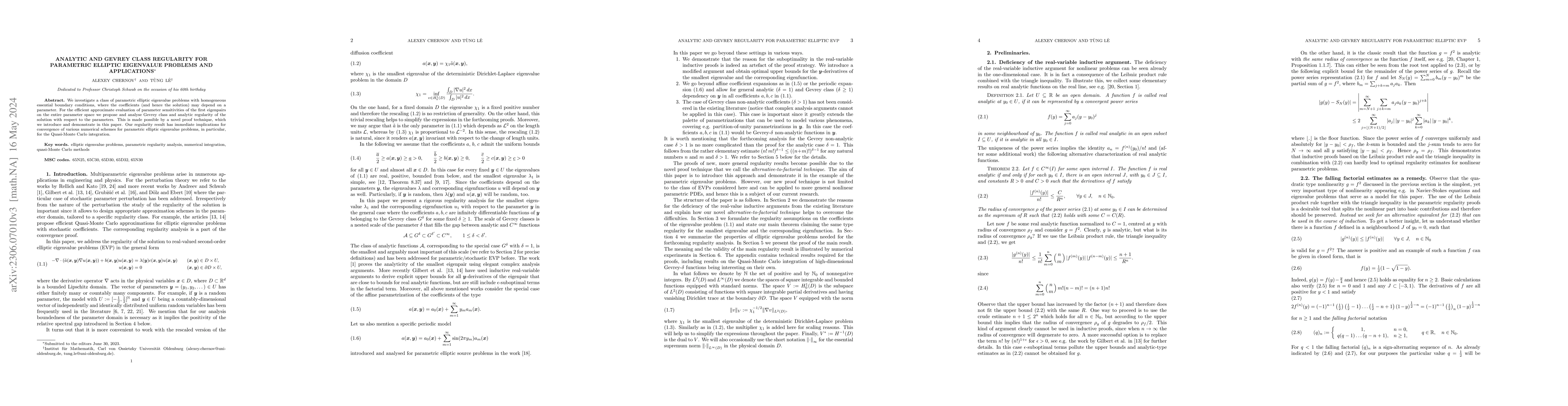 Thumbnail for Analytic and Gevrey class regularity for parametric elliptic eigenvalue
  problems and applications