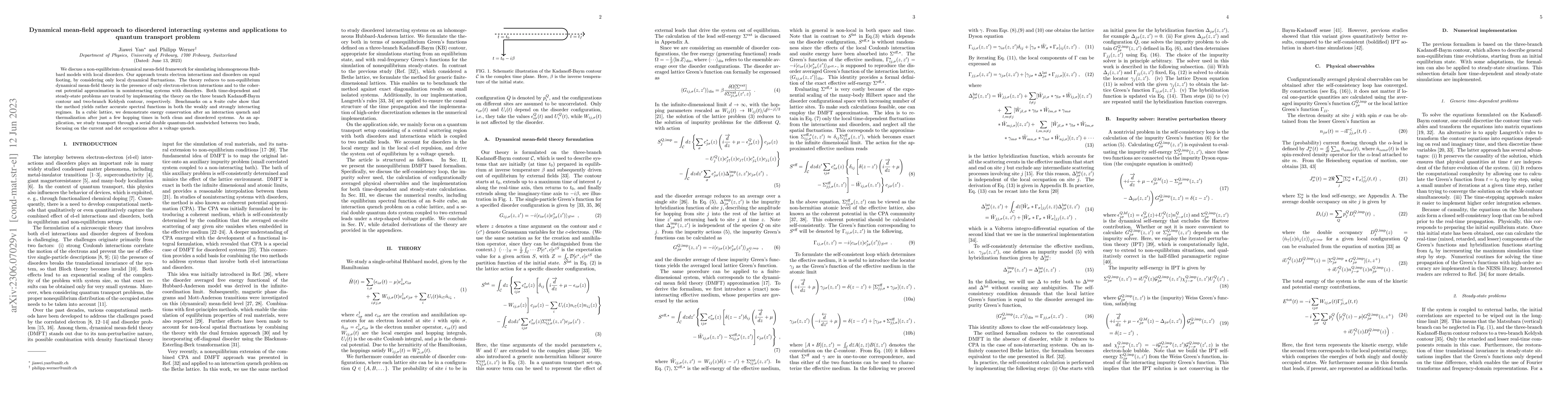 Thumbnail for Dynamical mean-field approach to disordered interacting systems and
  applications to quantum transport problem
