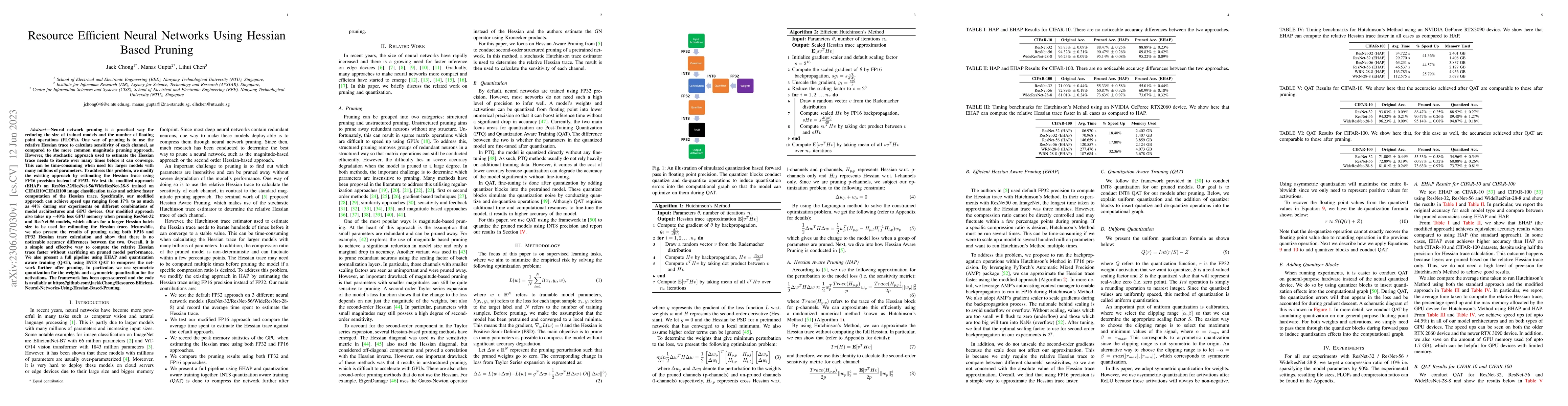 Thumbnail for Resource Efficient Neural Networks Using Hessian Based Pruning