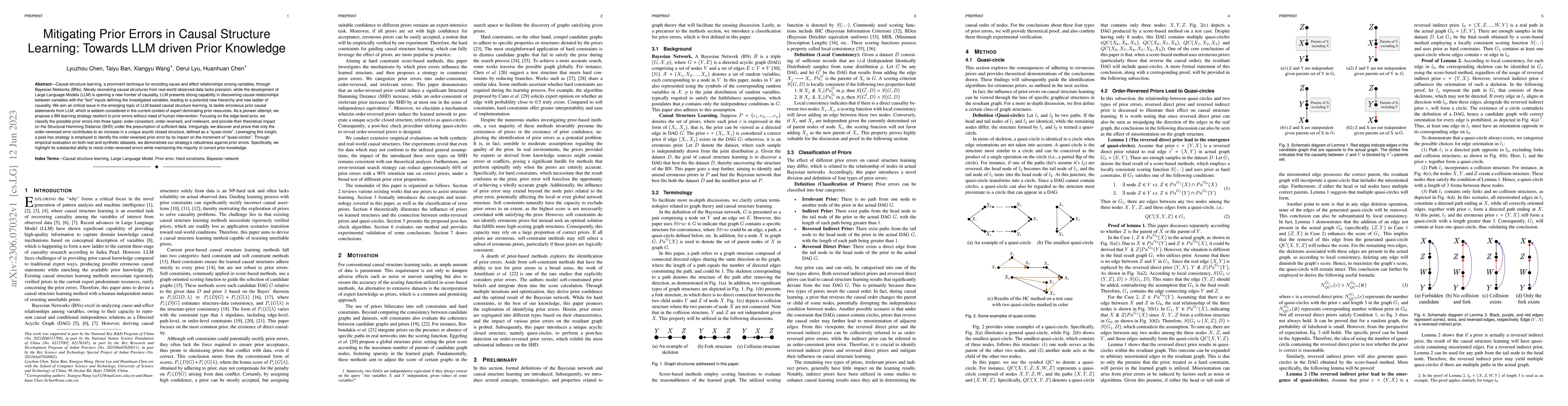 Thumbnail for Mitigating Prior Errors in Causal Structure Learning: Towards LLM driven
  Prior Knowledge