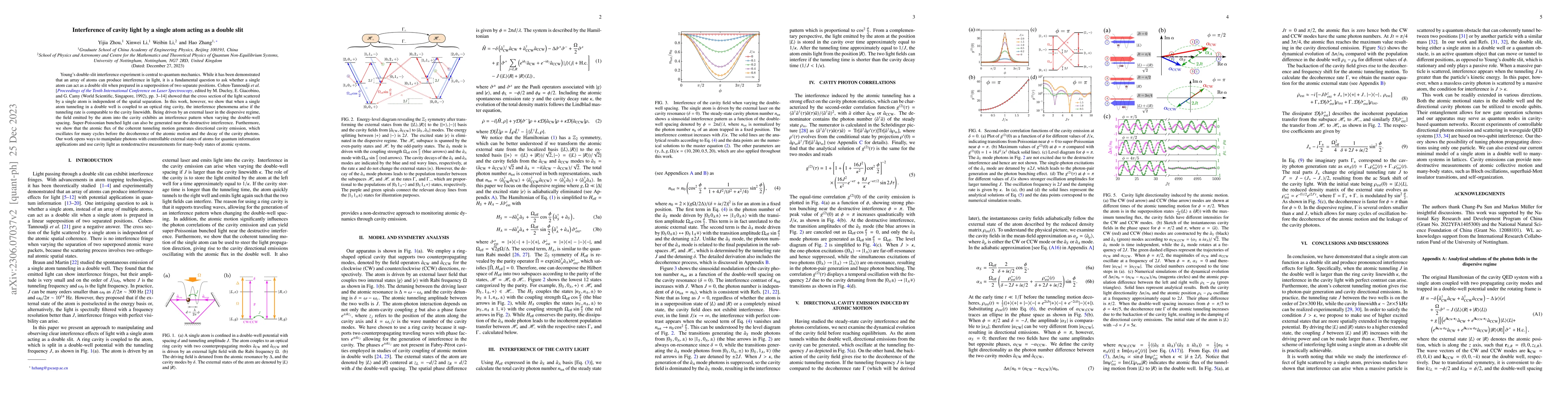 Thumbnail for Interference of cavity light by a single atom acting as a double slit