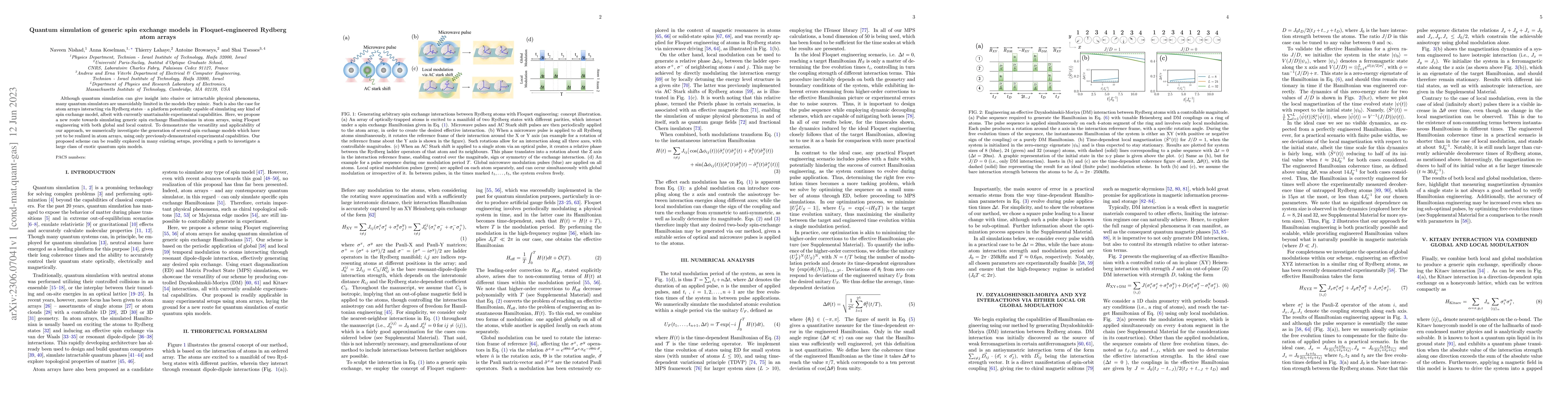 Thumbnail for Quantum simulation of generic spin exchange models in Floquet-engineered
  Rydberg atom arrays