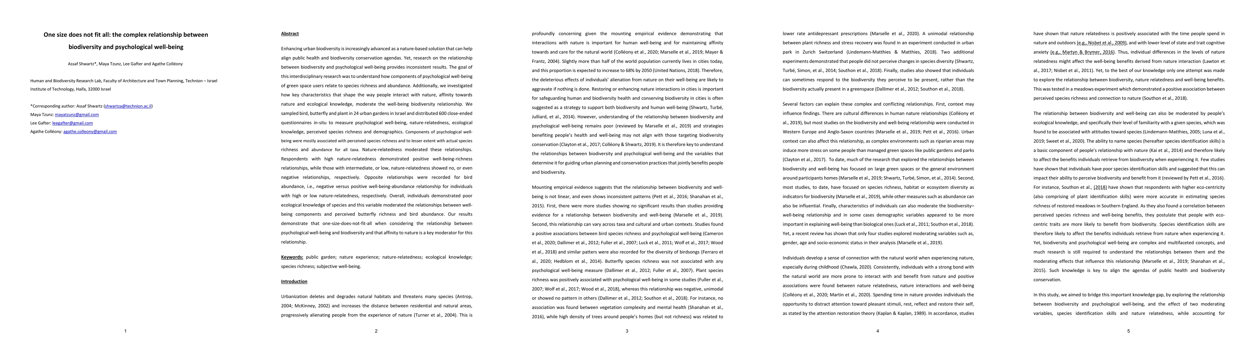 Thumbnail for One size does not fit all: the complex relationship between biodiversity
  and psychological well-being