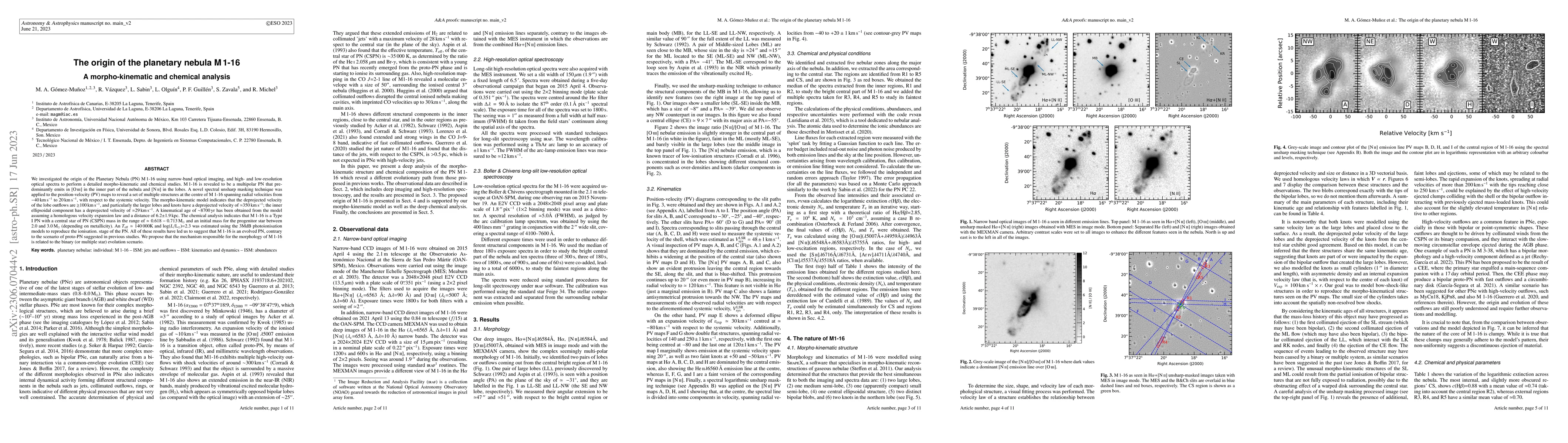 Thumbnail for The origin of the planetary nebula M 1-16. A morphokinematic and
  chemical analysis