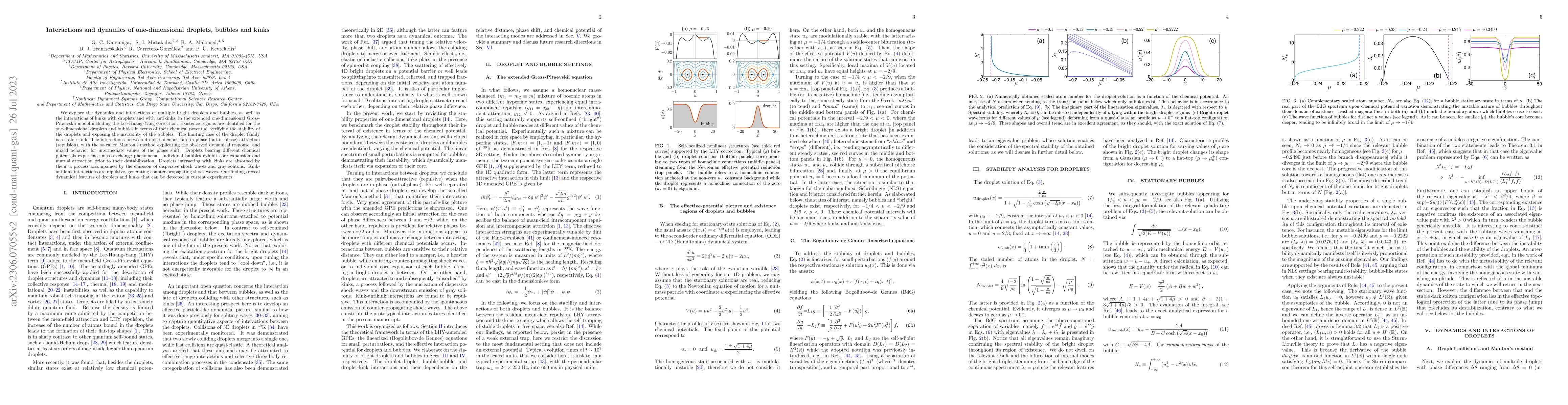 Thumbnail for Interactions and dynamics of one-dimensional droplets, bubbles and kinks