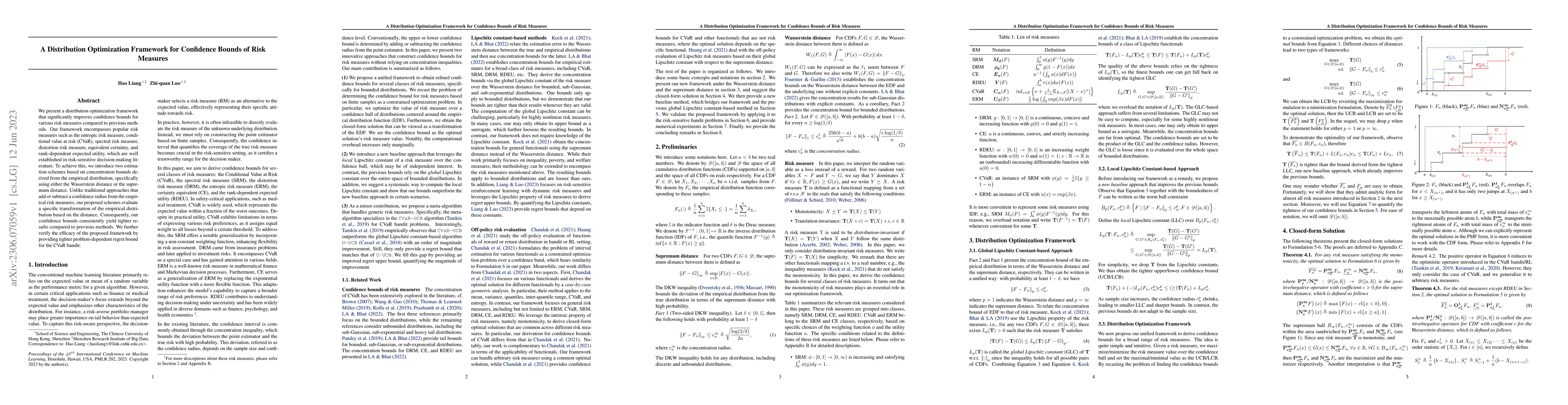 Thumbnail for A Distribution Optimization Framework for Confidence Bounds of Risk
  Measures