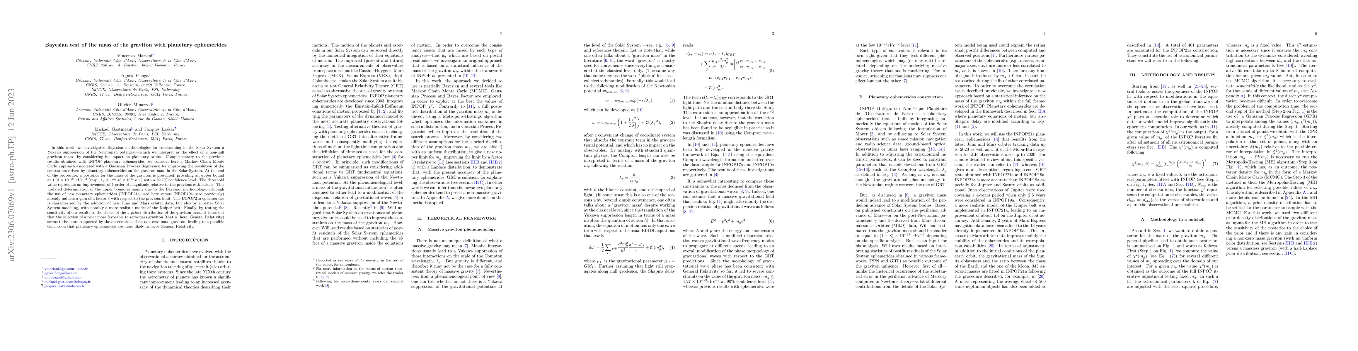 Thumbnail for Bayesian test of the mass of the graviton with planetary ephemerides