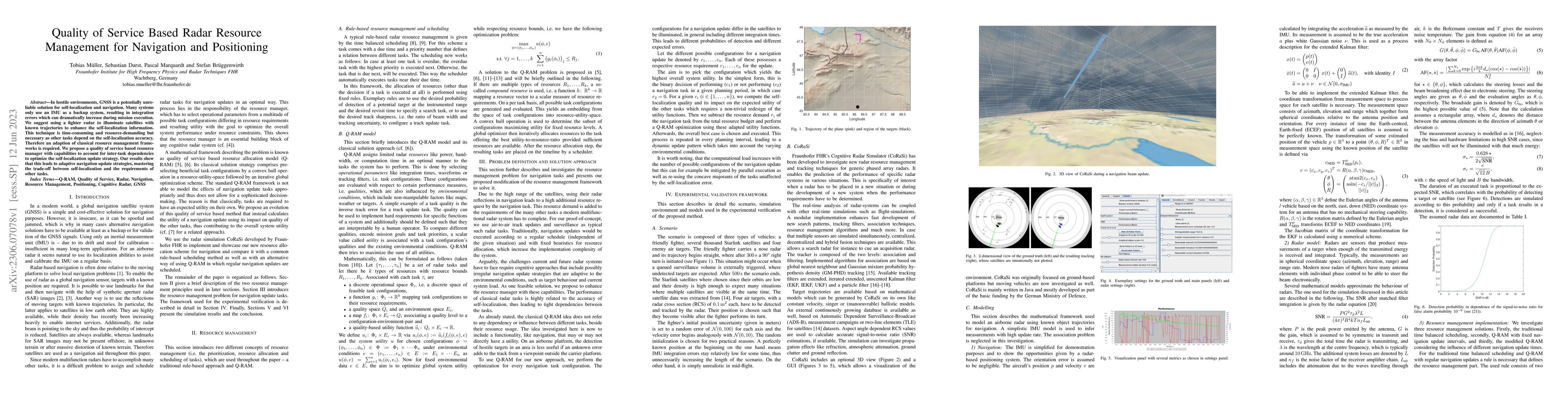 Thumbnail for Quality of Service Based Radar Resource Management for Navigation and
  Positioning