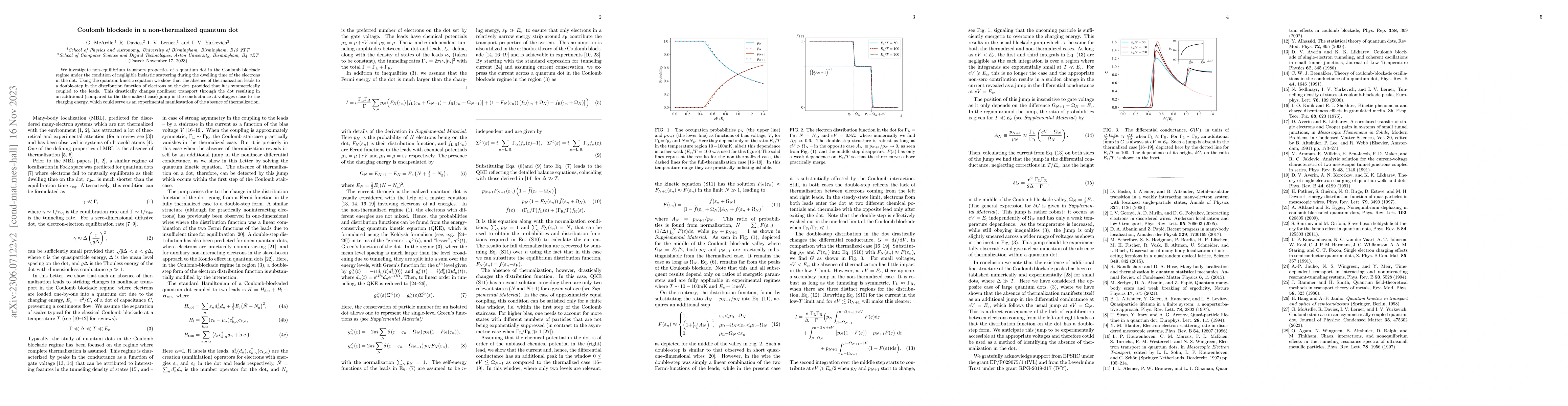 Thumbnail for Coulomb blockade in a non-thermalized quantum dot