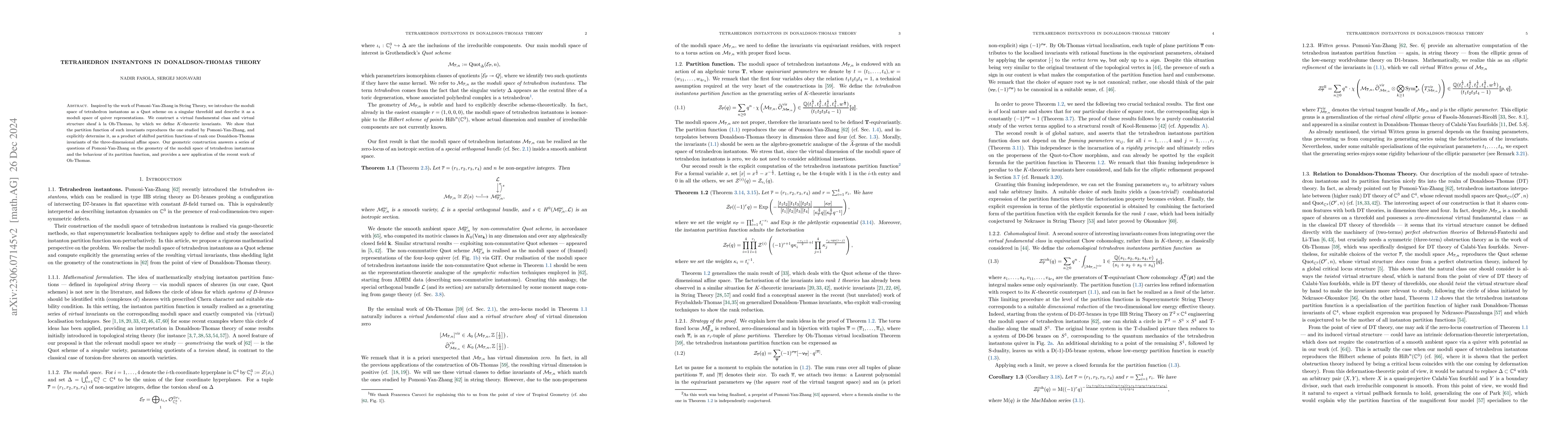 Thumbnail for Tetrahedron instantons in Donaldson-Thomas theory