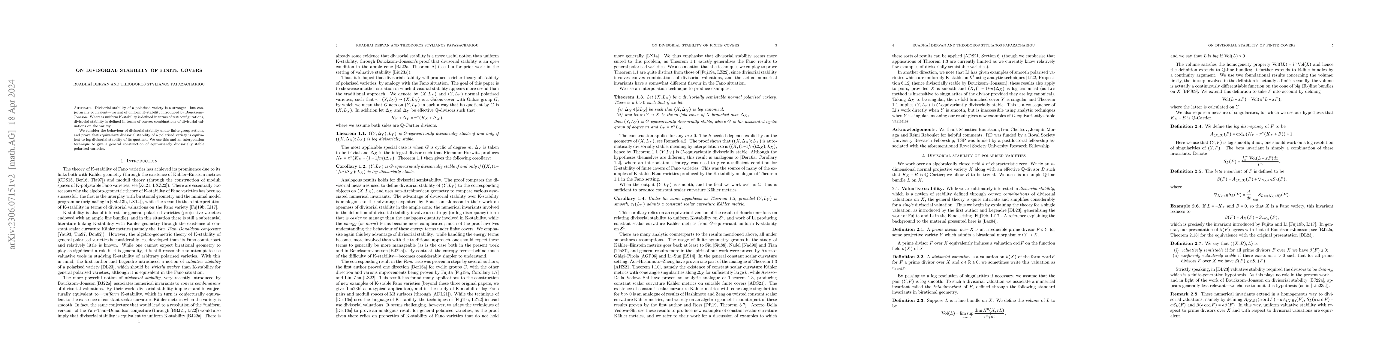 Thumbnail for On divisorial stability of finite covers