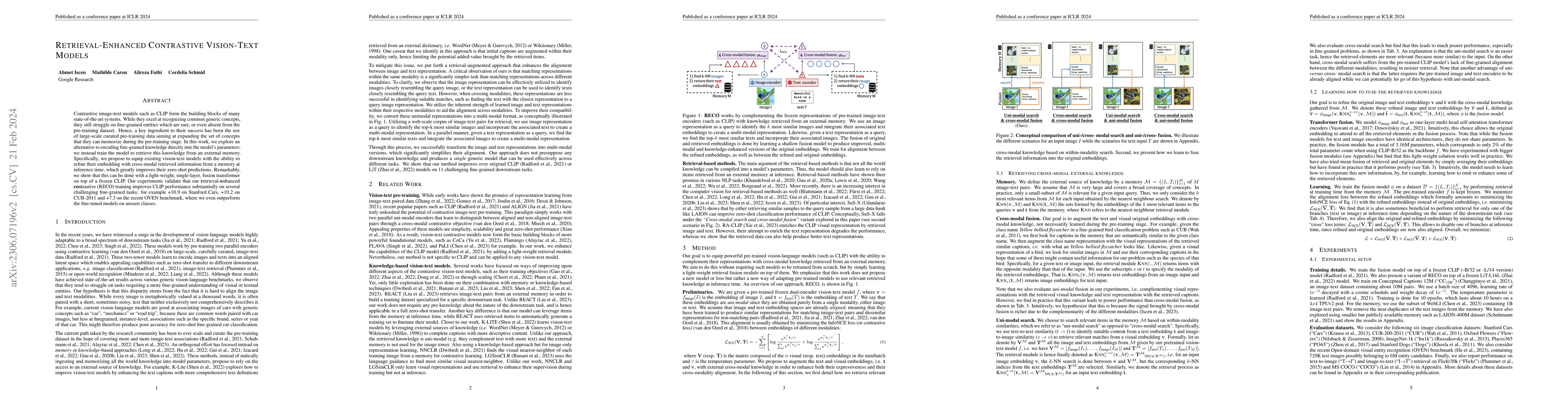 Thumbnail for Retrieval-Enhanced Contrastive Vision-Text Models