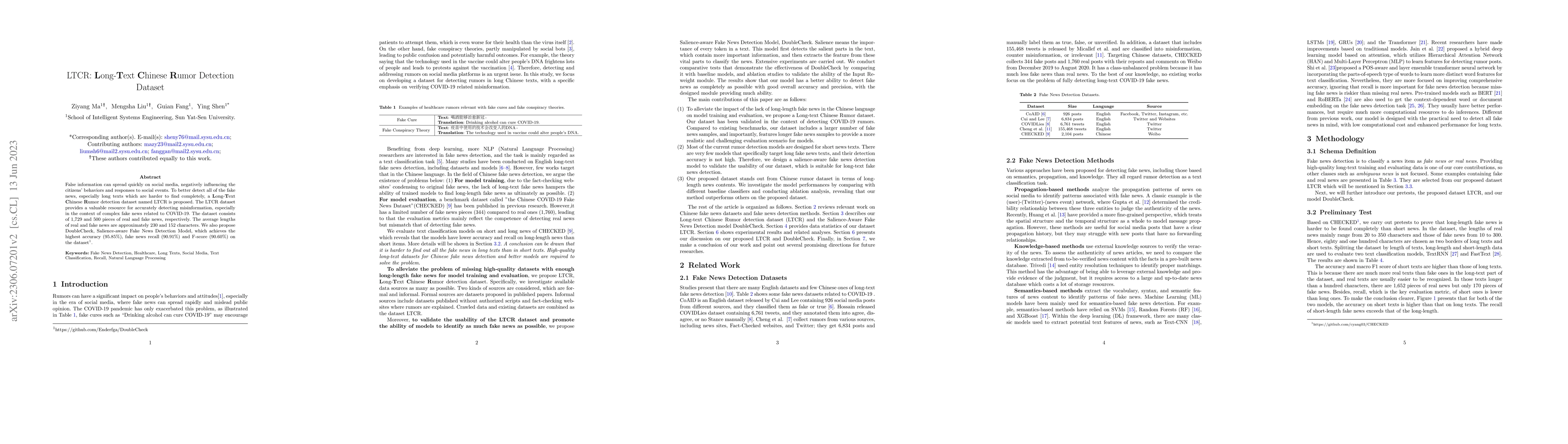 Thumbnail for LTCR: Long-Text Chinese Rumor Detection Dataset