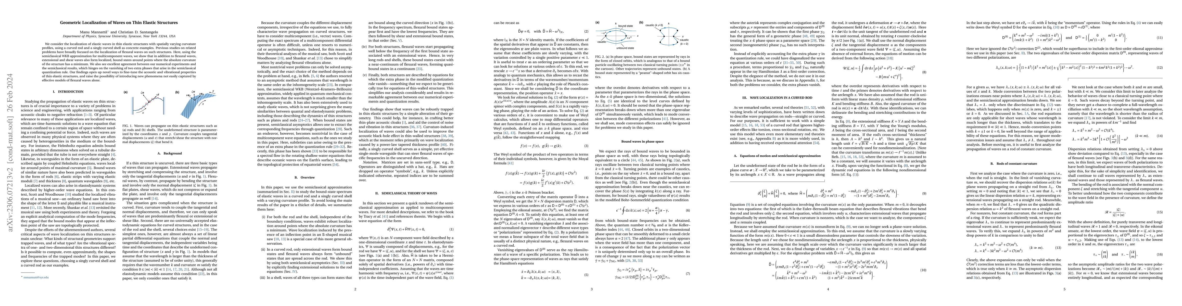 Thumbnail for Geometric Localization of Waves on Thin Elastic Structures