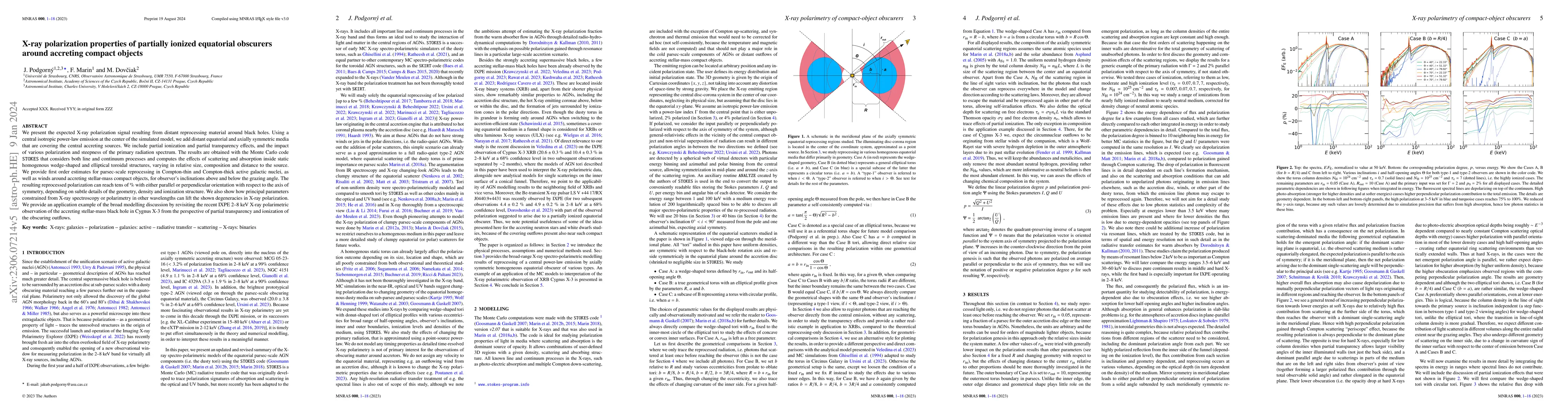 Thumbnail for X-ray polarization properties of partially ionized equatorial obscurers
  around accreting compact objects