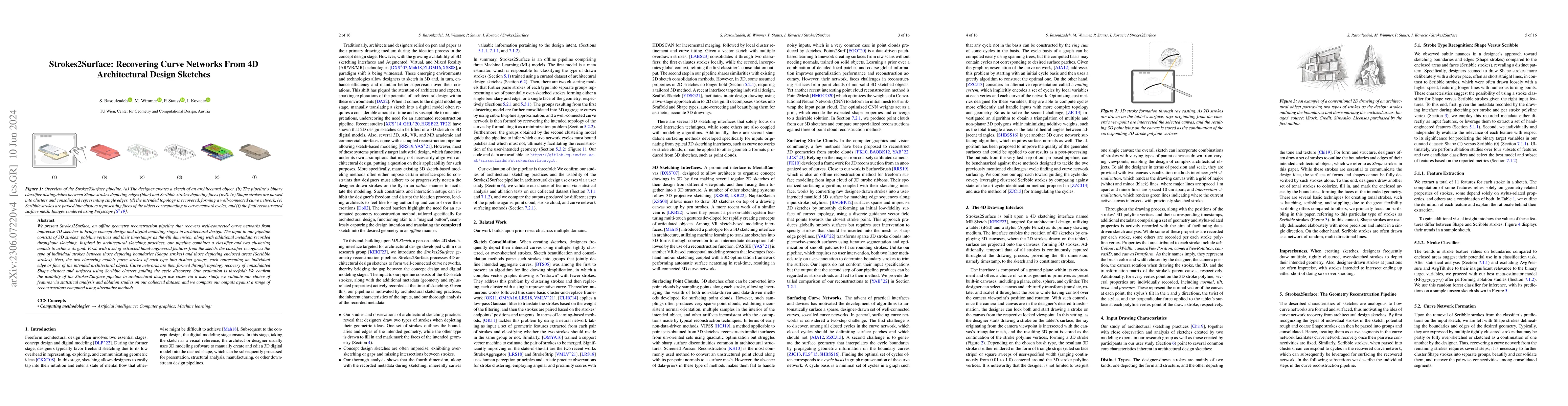 Thumbnail for Strokes2Surface: Recovering Curve Networks From 4D Architectural Design
  Sketches