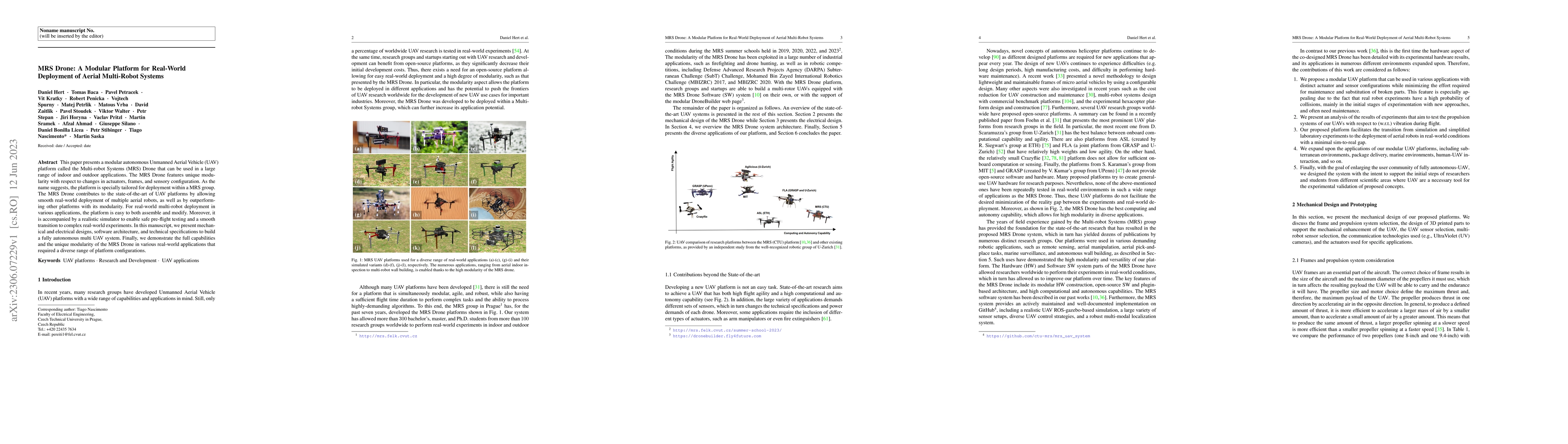 Thumbnail for MRS Drone: A Modular Platform for Real-World Deployment of Aerial
  Multi-Robot Systems