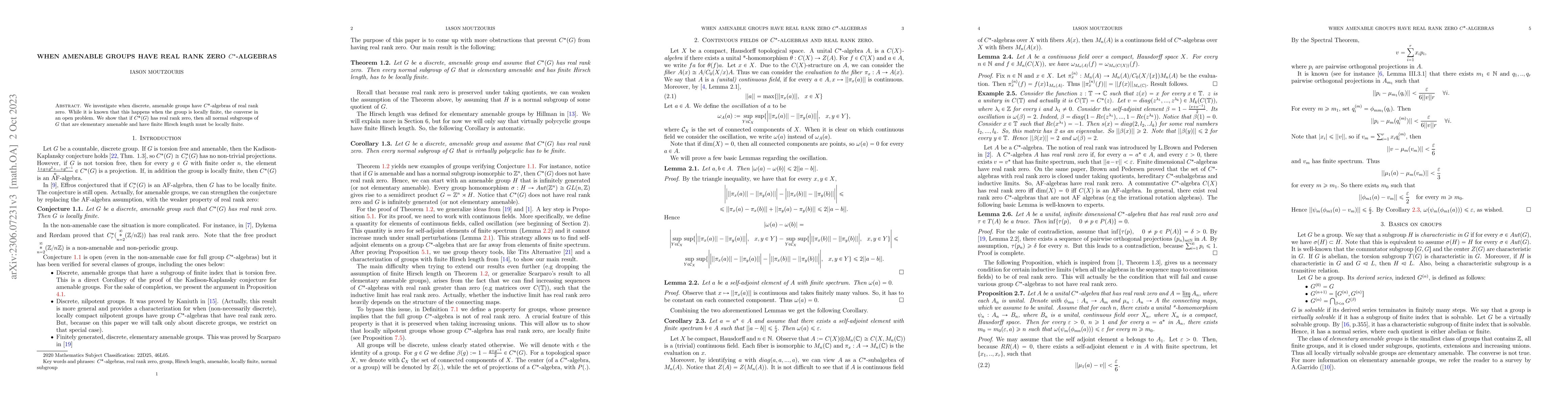 Thumbnail for When amenable groups have real rank zero $C^*$-algebras
