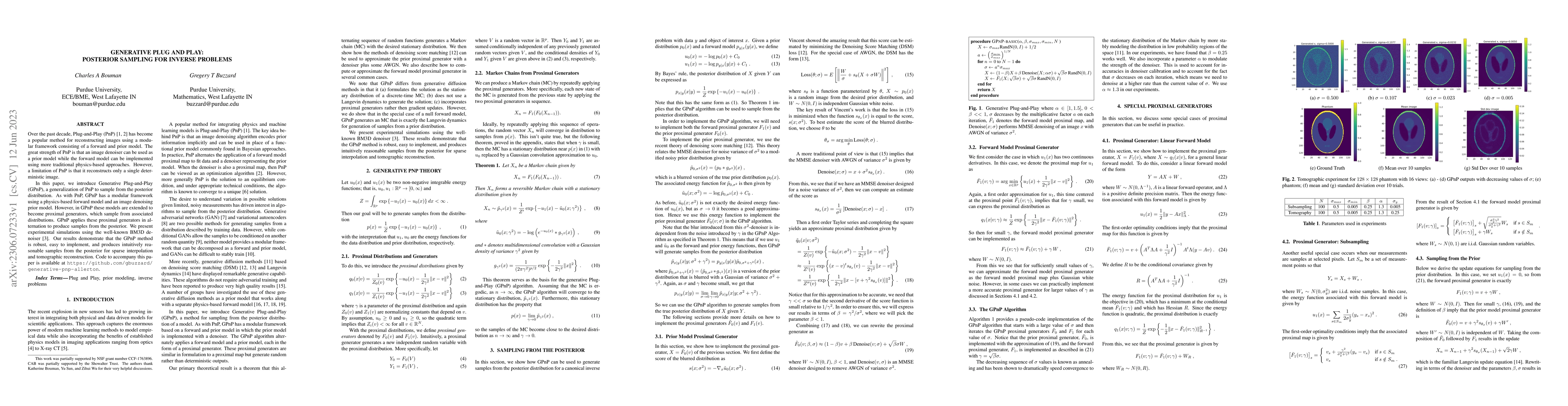 Thumbnail for Generative Plug and Play: Posterior Sampling for Inverse Problems