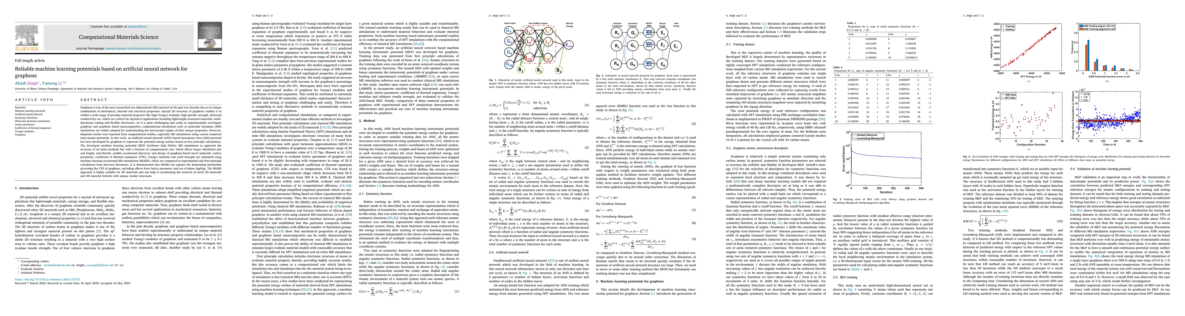 Thumbnail for Reliable machine learning potentials based on artificial neural network
  for graphene