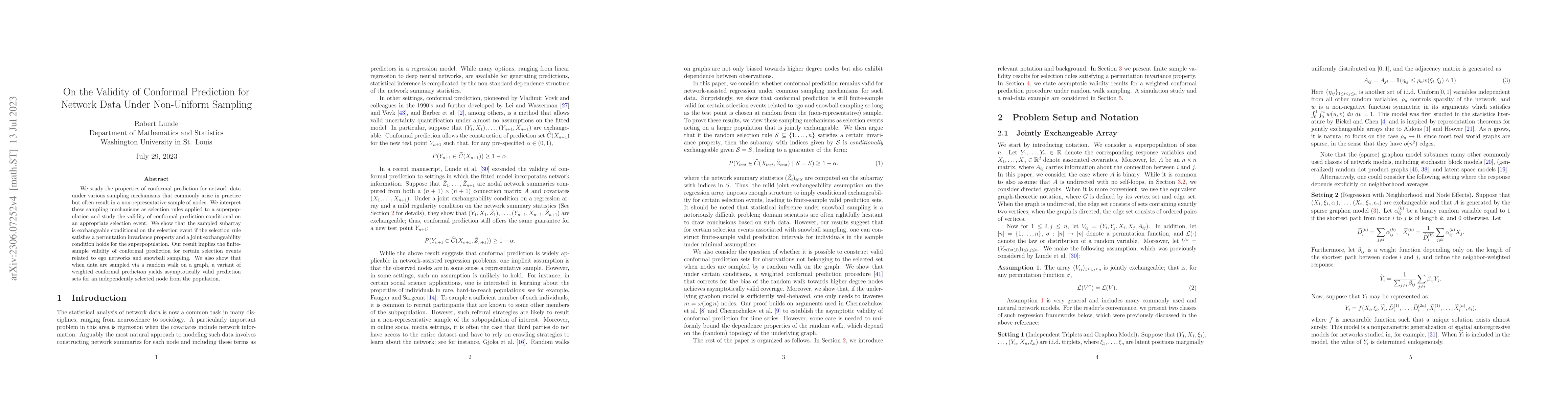 Thumbnail for On the Validity of Conformal Prediction for Network Data Under
  Non-Uniform Sampling